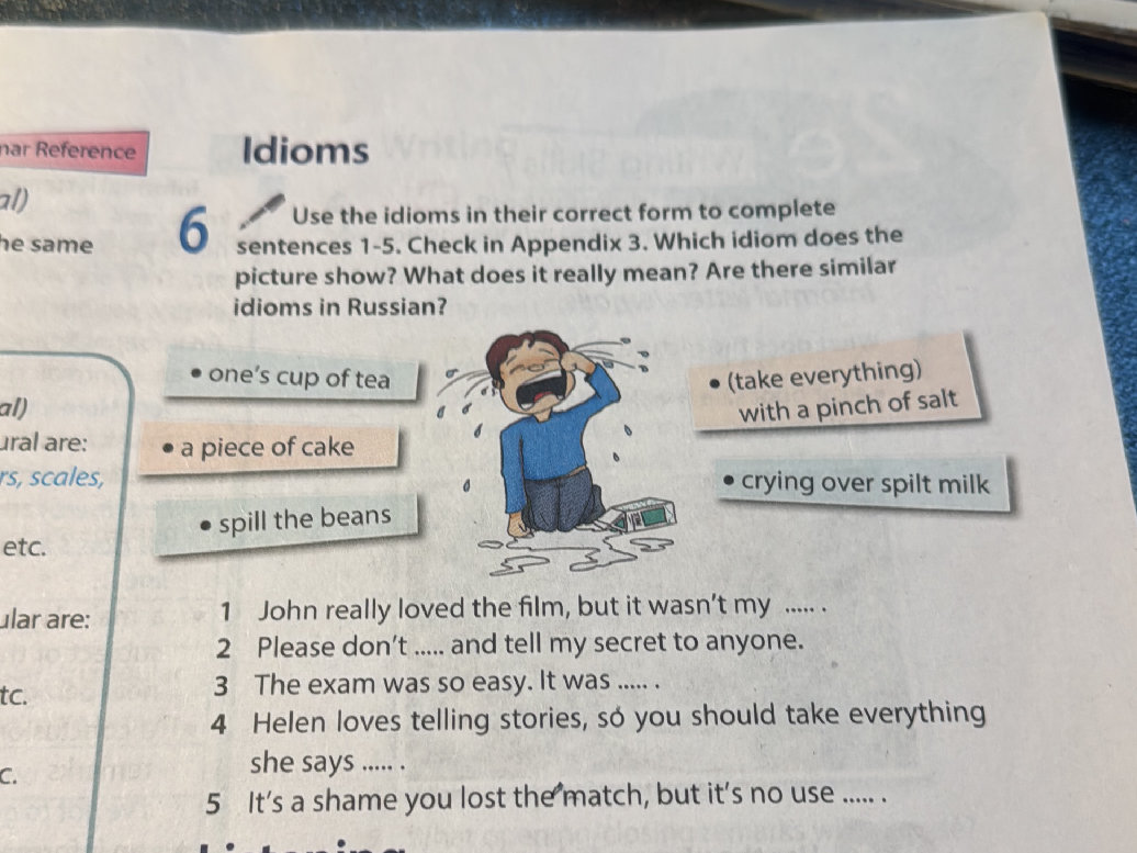 Idioms Use the idioms in their correct form | StudyX
