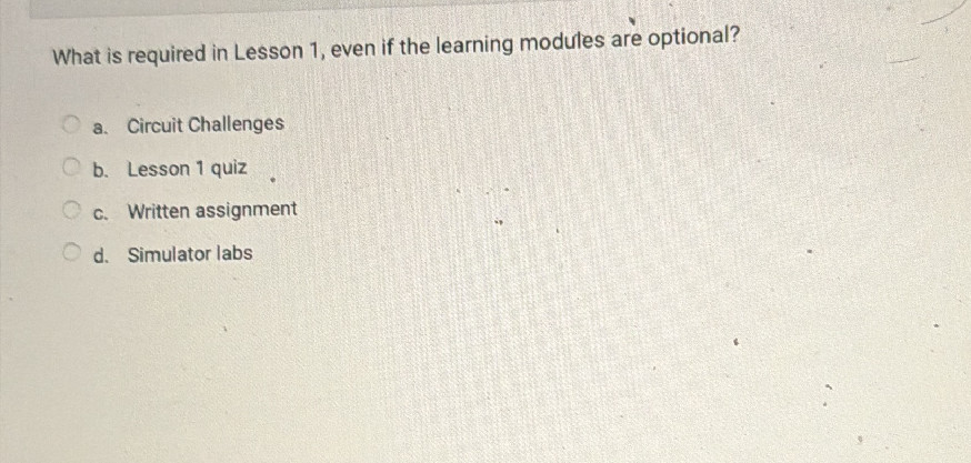 What is required in Lesson 1, even if the