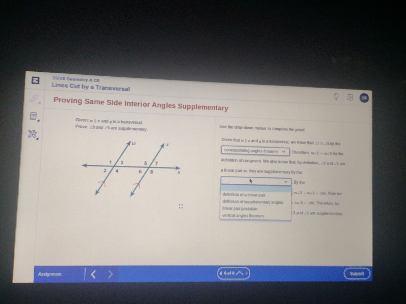 Proving Same Side Interior Angles | StudyX