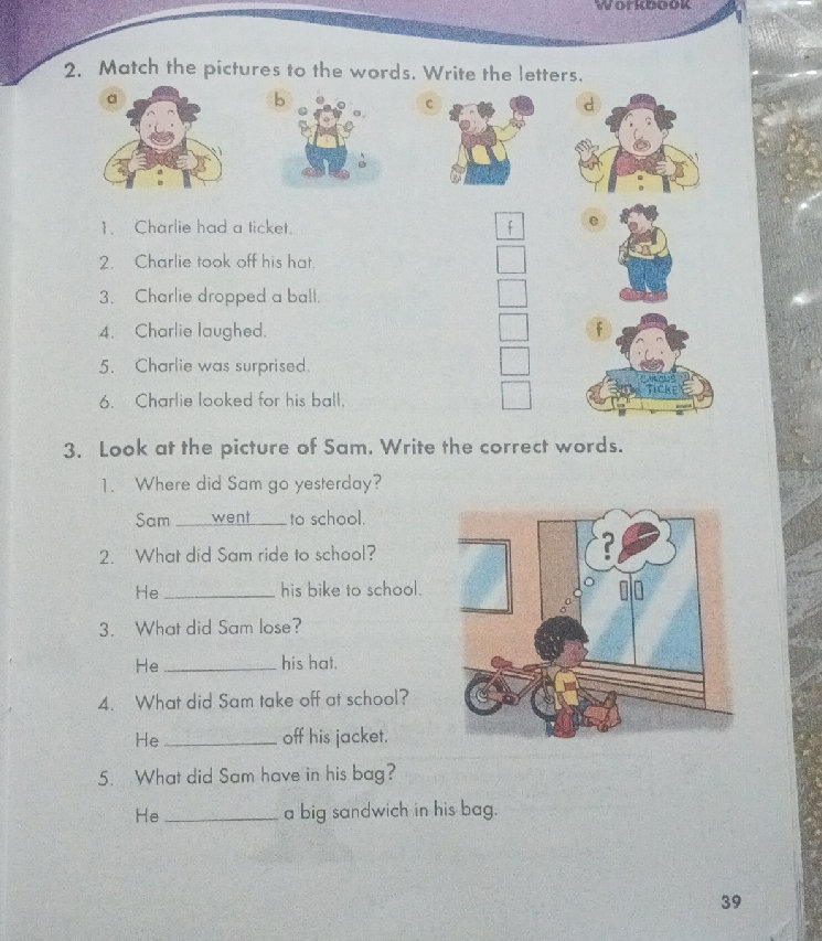 3. Look at the picture of Sam. Write the | StudyX