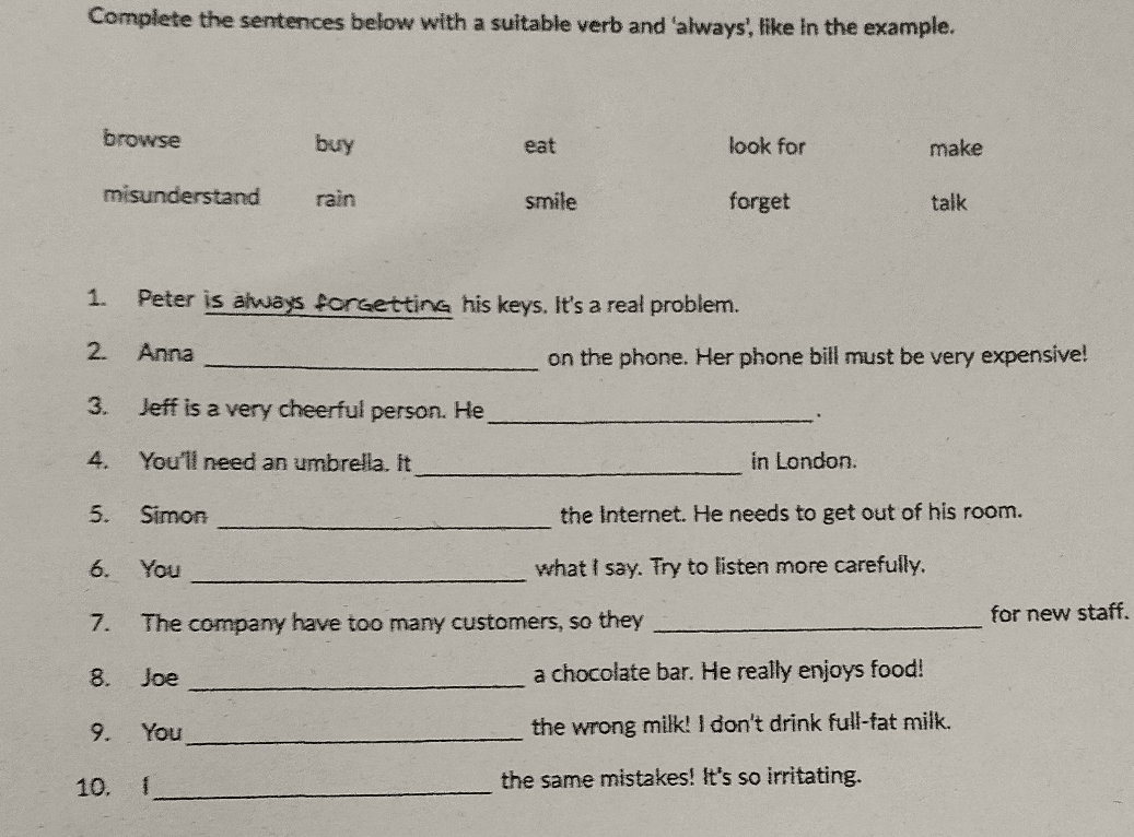 Sentence Using Bellow Complete the sentences below with a suitable | StudyX