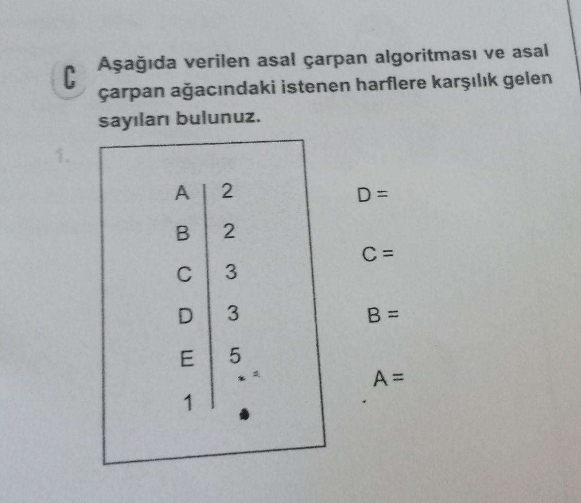 Aşağıda verilen asal çarpan algoritması ve | StudyX