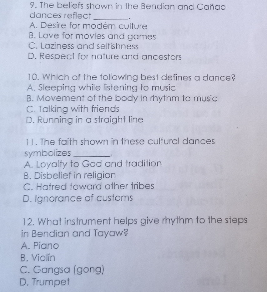 12. What instrument helps give rhythm to the | StudyX