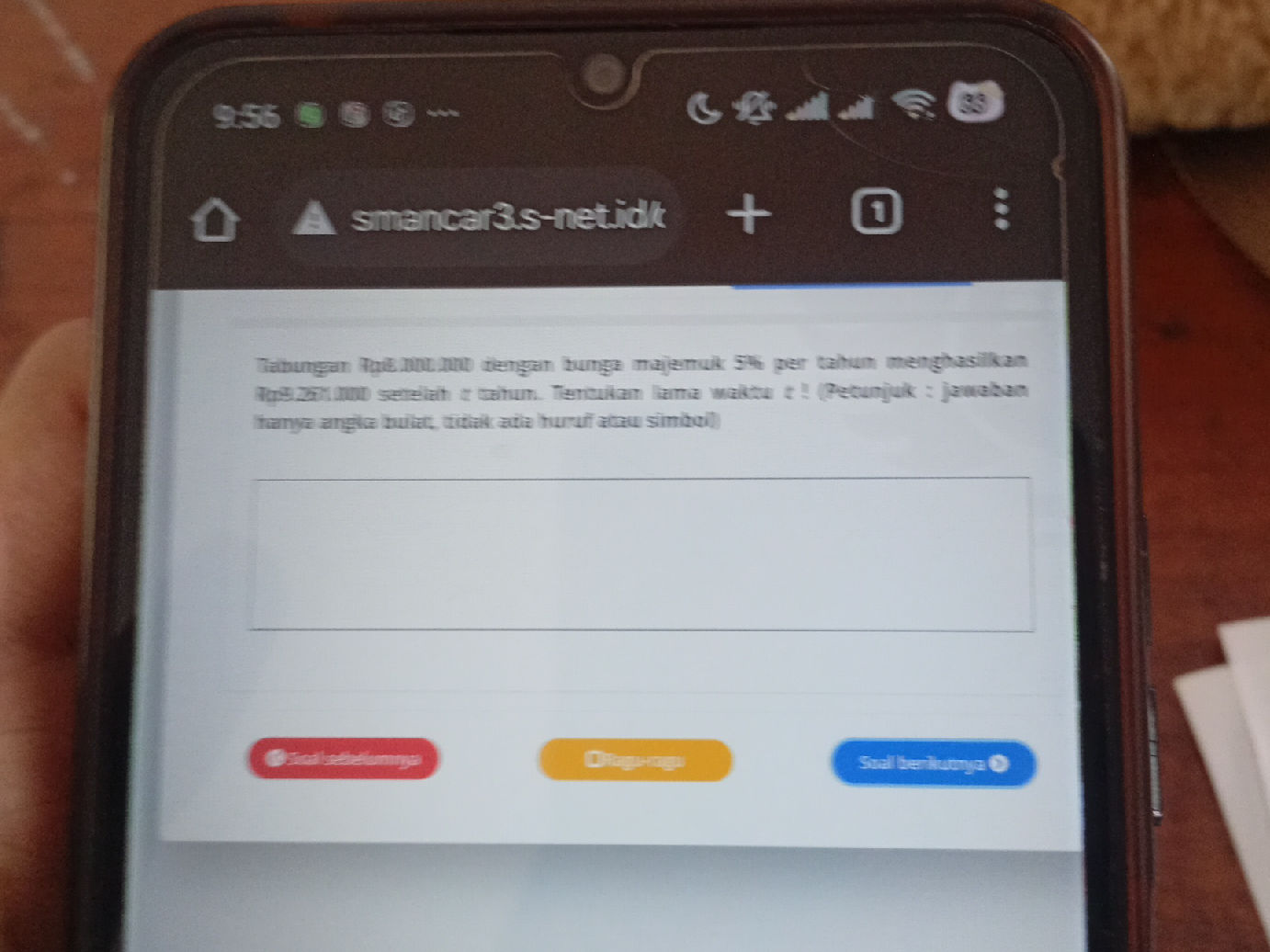 Tabungan Rp8.000.000 dengan bunga majemuk 5% | StudyX