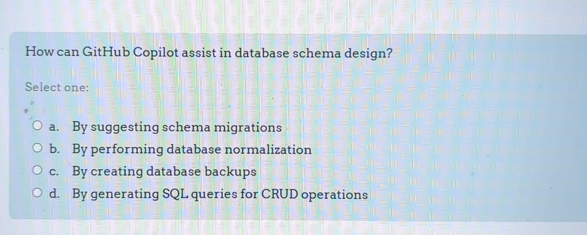 How can GitHub Copilot assist in database | StudyX