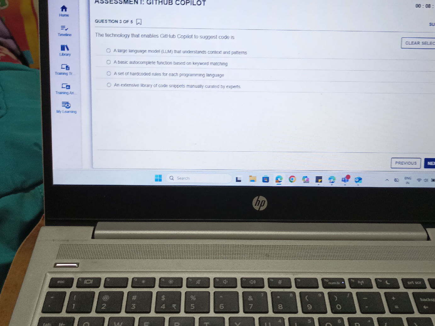 ASSESSMENT: GITHUB COPILOT QUESTION 3 OF 5