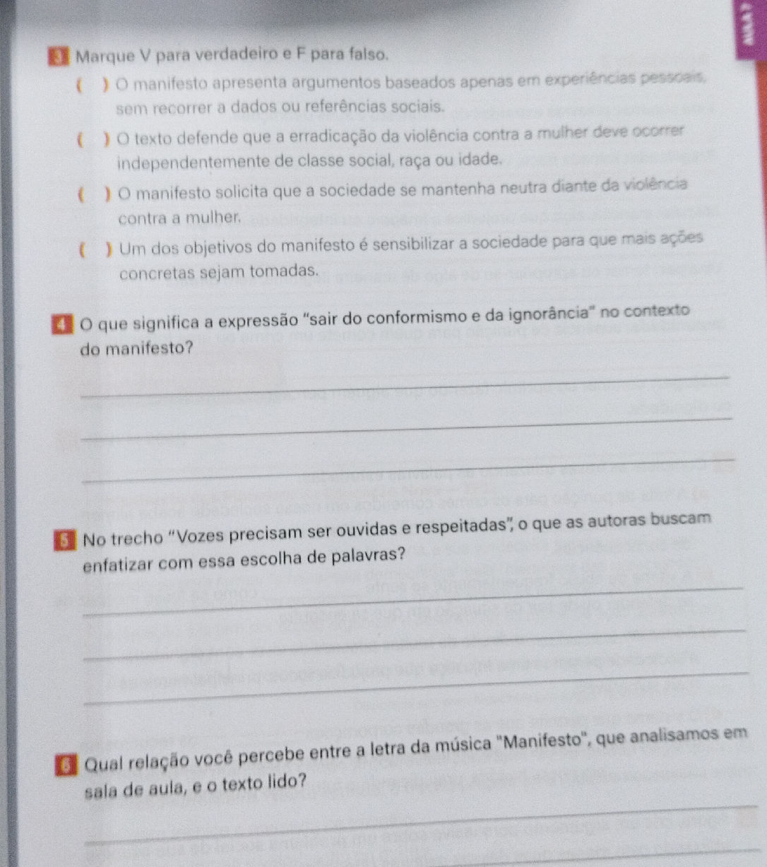 1 Marque V para verdadeiro e F para falso. | StudyX