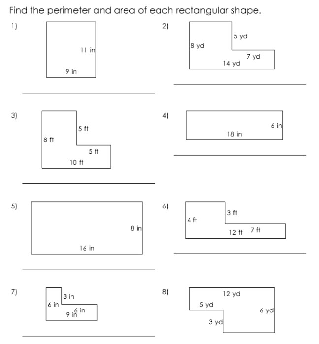 Find the perimeter and area of each | StudyX