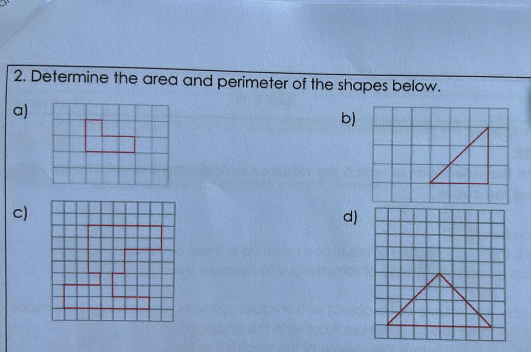 2. Determine the area and perimeter of the | StudyX