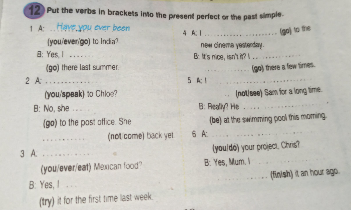 Put the verbs in brackets into the present | StudyX