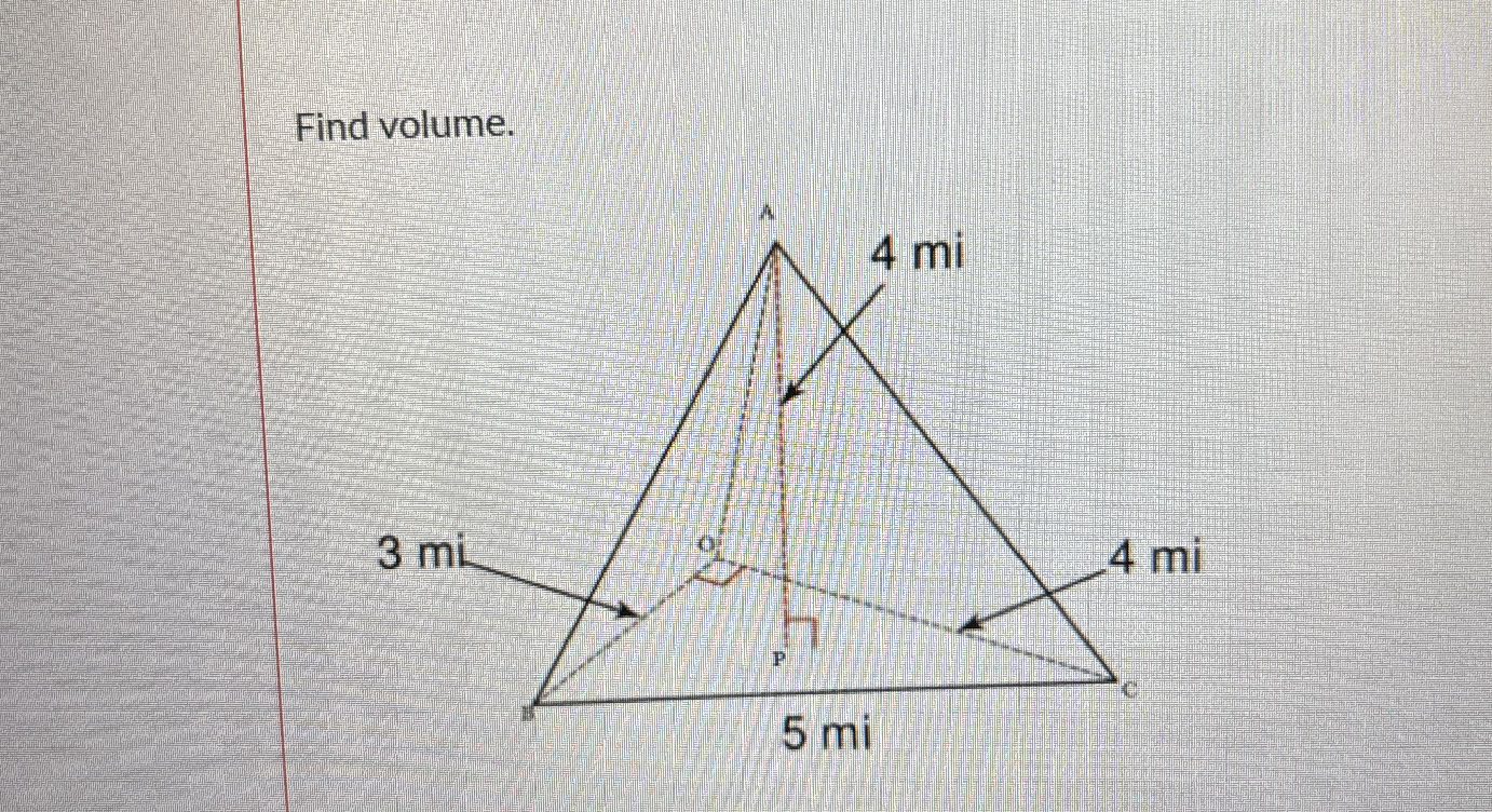 Apex Pyramide Find volume. The figure shows a pyramid | StudyX