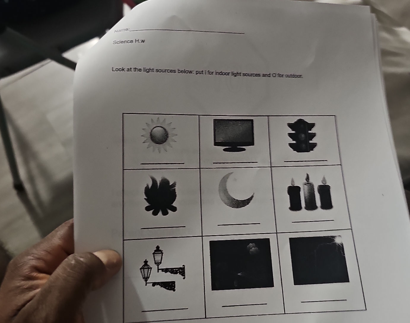 Look at the light sources below: put I for | StudyX
