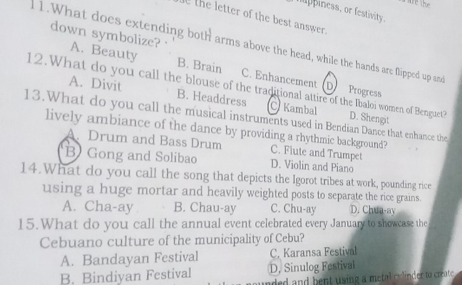 13. What do you call the musical instruments | StudyX