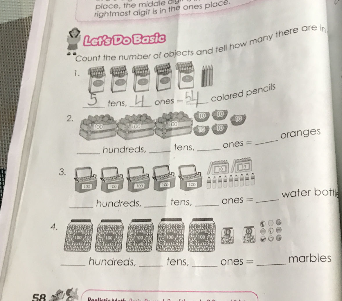 Count the number of objects and tell how | StudyX