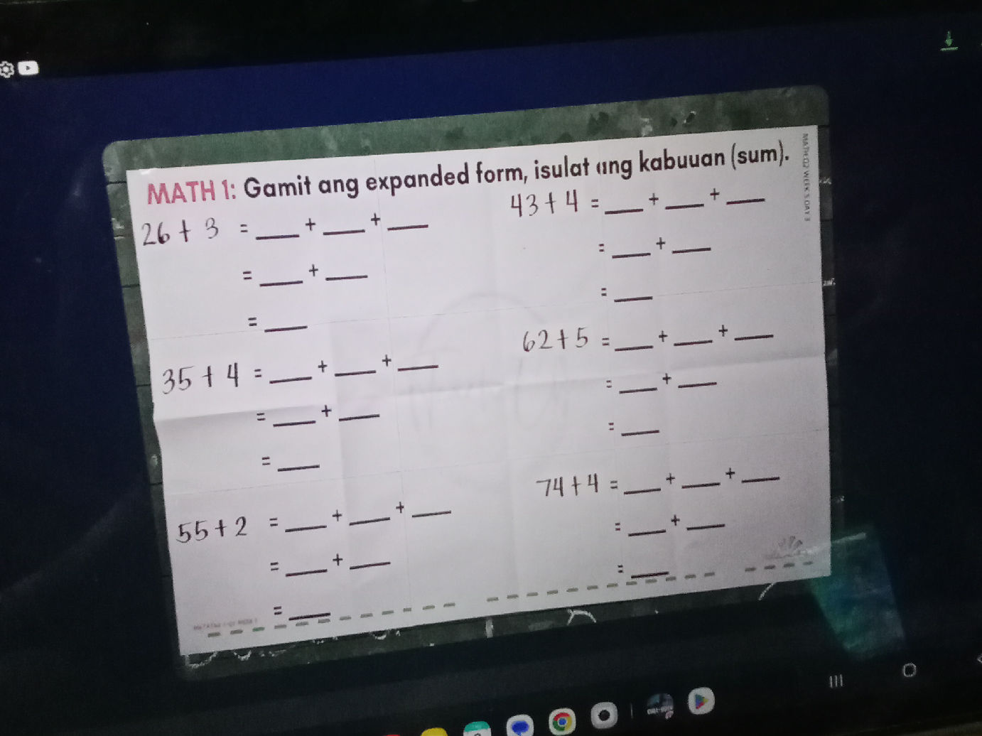 MATH 1: Gamit ang expanded form, isulat ang | StudyX