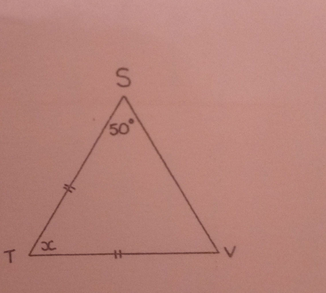 Find the value of $x$ in the triangle STV | StudyX