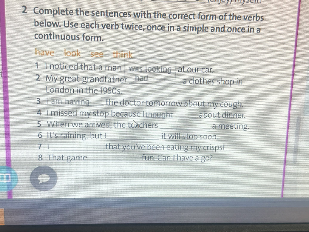 2 Complete the sentences with the correct | StudyX