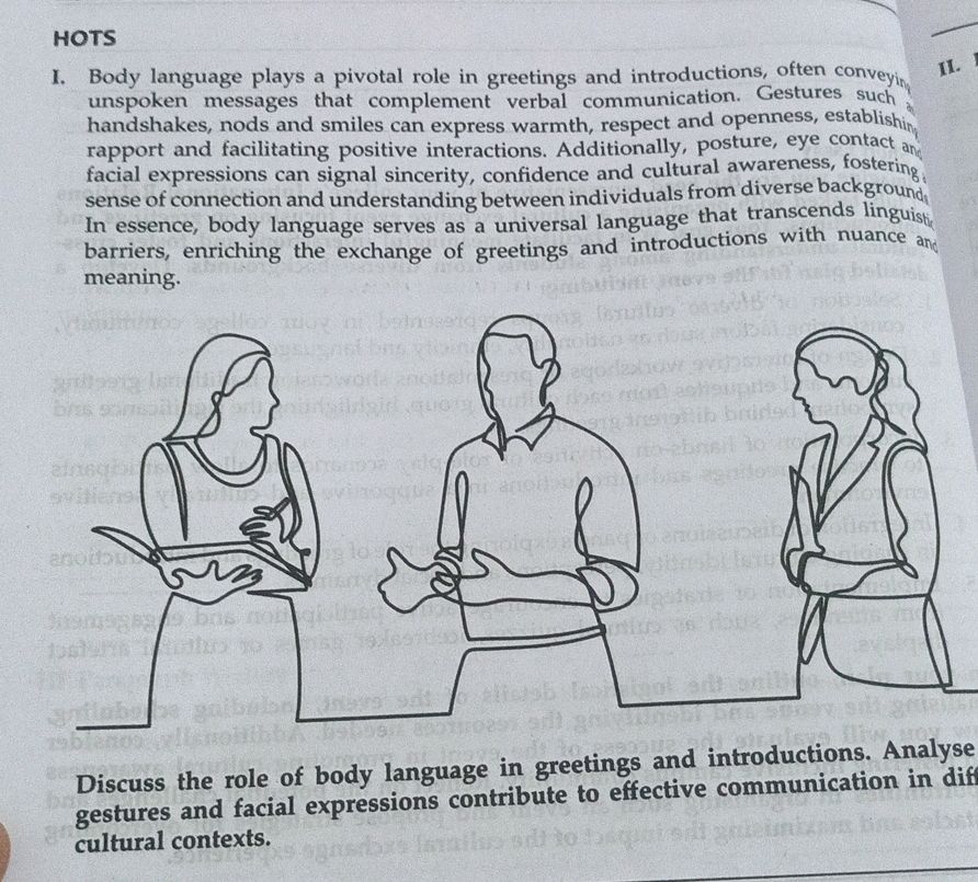 Discuss the role of body language in | StudyX