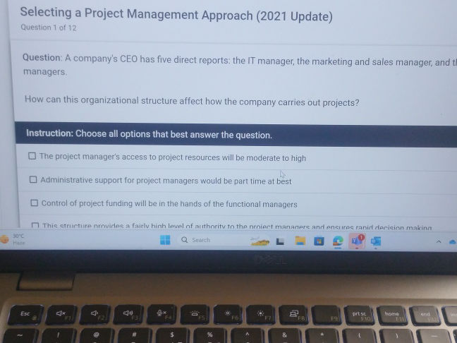 A company's CEO has five direct reports: the