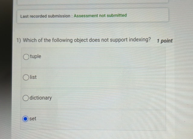 1) Which of the following object does not | StudyX
