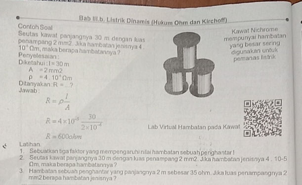 Bab IIIb Listrik Dinamis (Hukum Ohm dan | StudyX