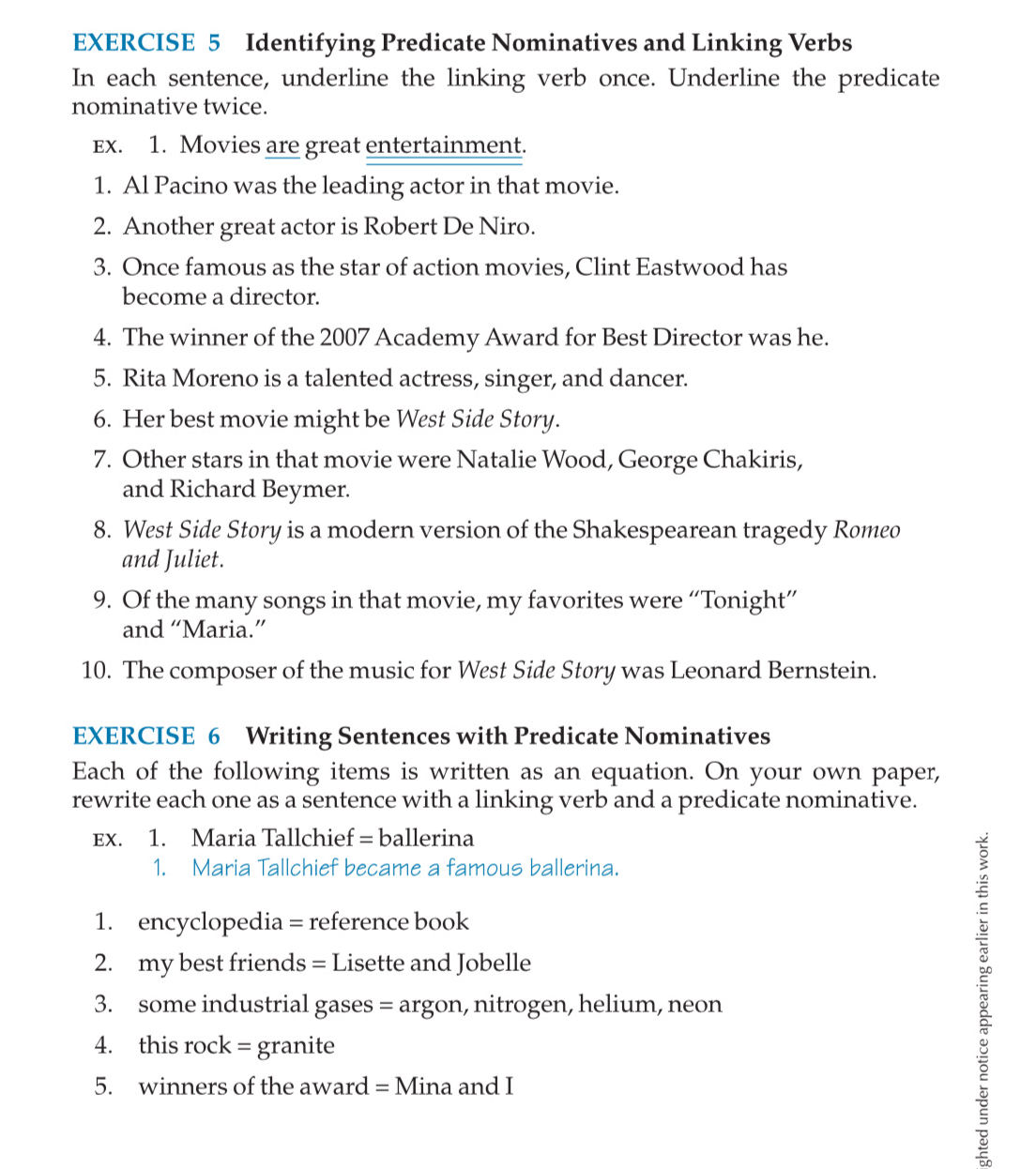 EXERCISE 5 Identifying Predicate Nominatives