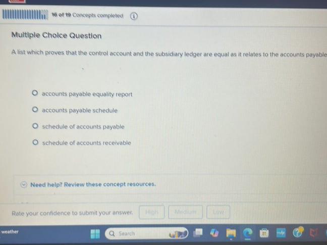 A list which proves that the control account | StudyX