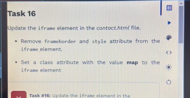 Task 16 Update the iframe element in the | StudyX