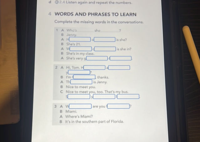 Complete the missing words in the | StudyX
