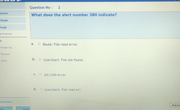 Question No 2 What does the alert number 380