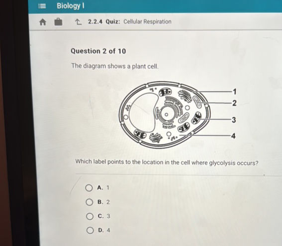 Question 2 of 10 The diagram shows a plant | StudyX