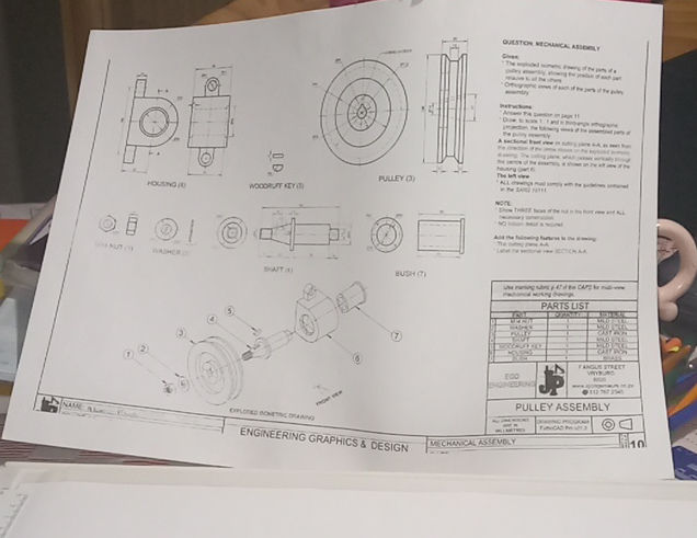 Given The exploded isometric drawing of the | StudyX