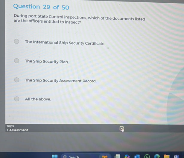 Question 29 of 50 During port State Control | StudyX