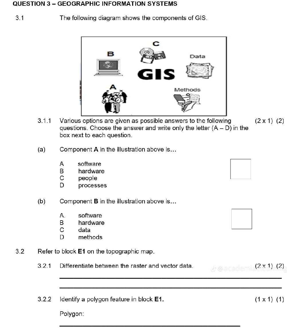 QUESTION 3 - GEOGRAPHIC INFORMATION SYSTEMS | StudyX