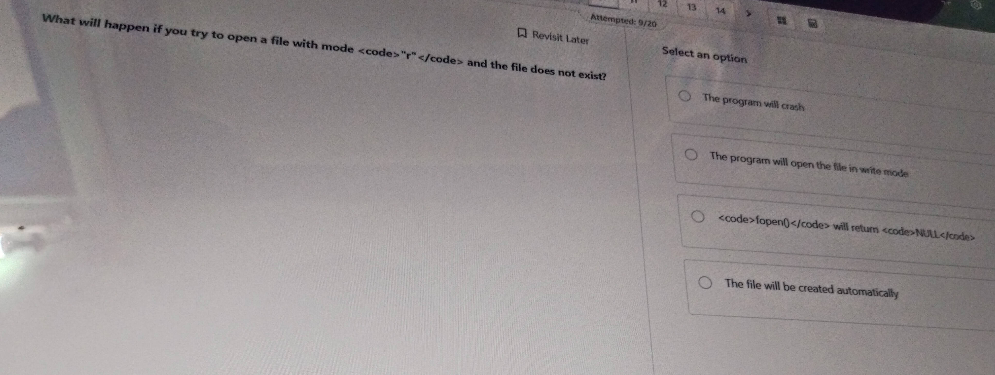 What will happen if you try to open a file