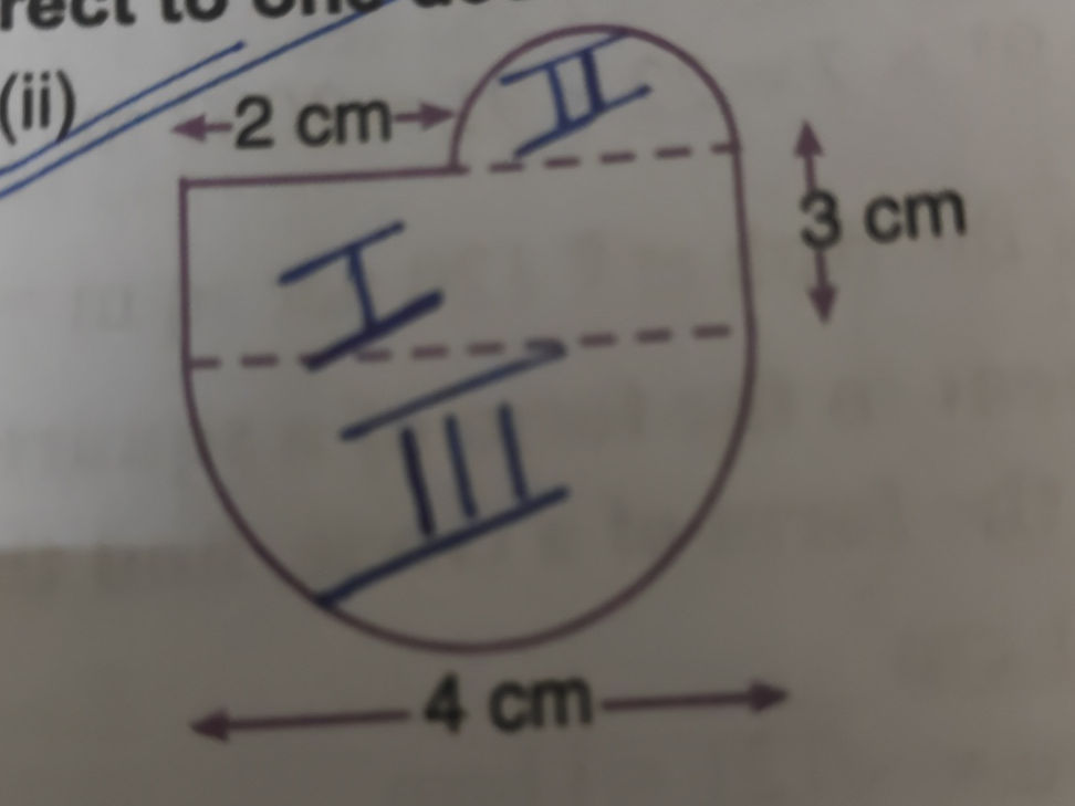 The image shows a composite shape with