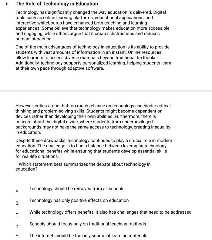 6. The Role of Technology in Education | StudyX