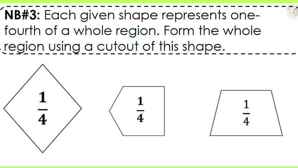Given Number Shape Math Problem NB#3: Each given shape represents one-fourth | StudyX