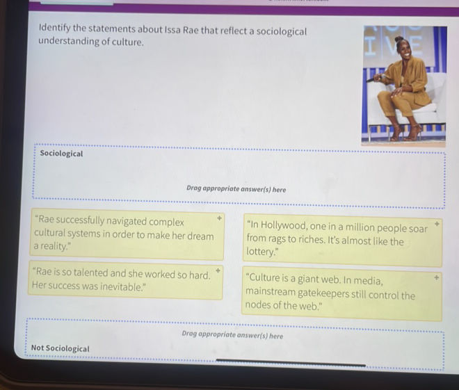 Identify the statements about Issa Rae that | StudyX