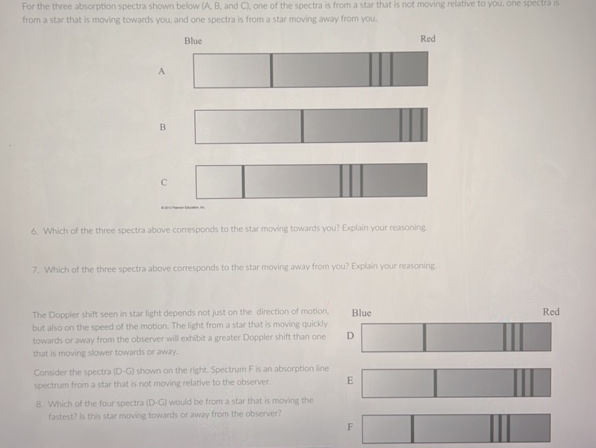 For the three absorption spectra shown below