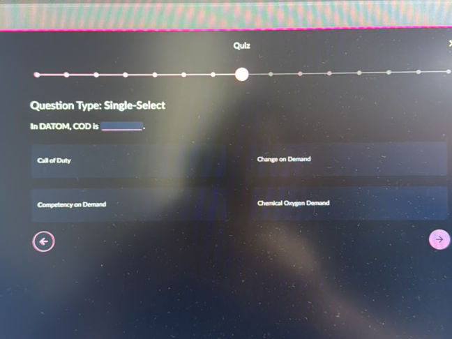 Question Type: Single-Select In DATOM, COD | StudyX