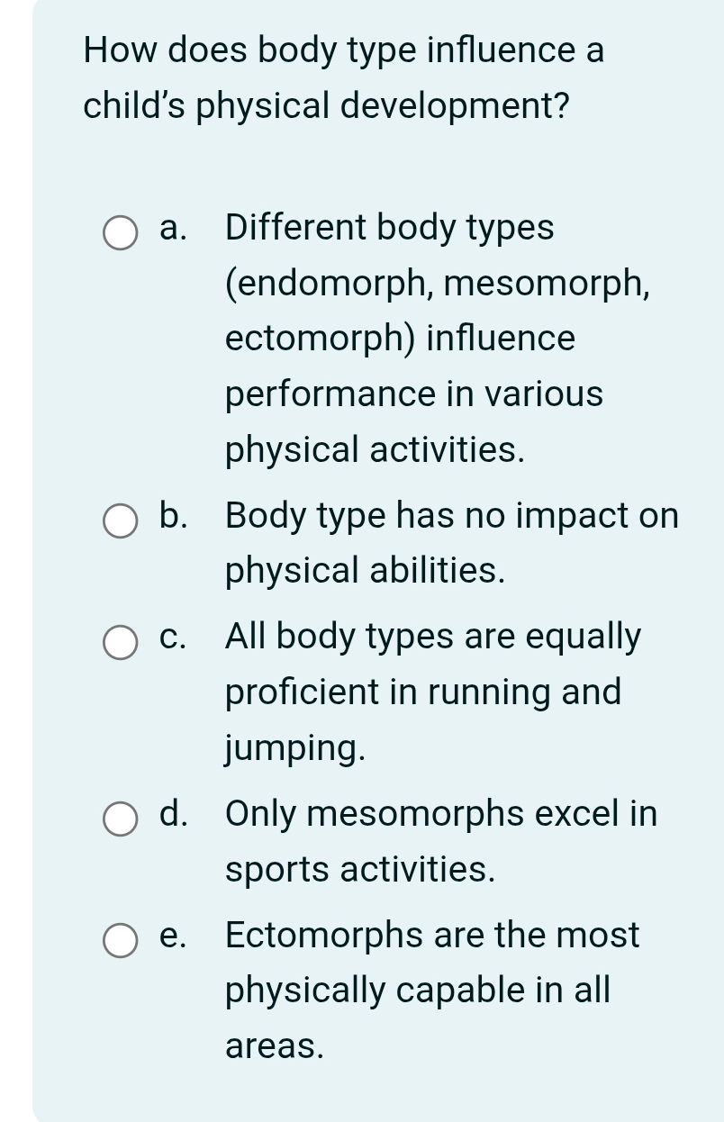 How does body type influence a childs