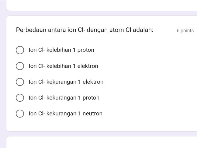 Perbedaan antara ion Cl- dengan atom Cl | StudyX