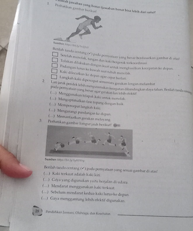 1 Berilah tanda centang () pada pernyataan | StudyX