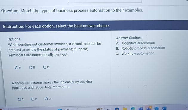 Proces Recent Question Question Match the types of business process | StudyX