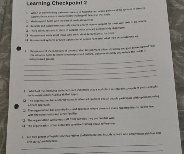 Learning Checkpoint 2 1 Which of the | StudyX