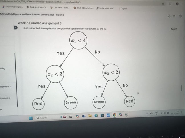 8) Consider the following decision tree