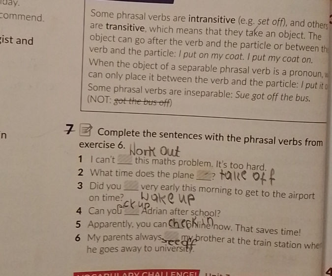 7 Complete the sentences with the phrasal | StudyX