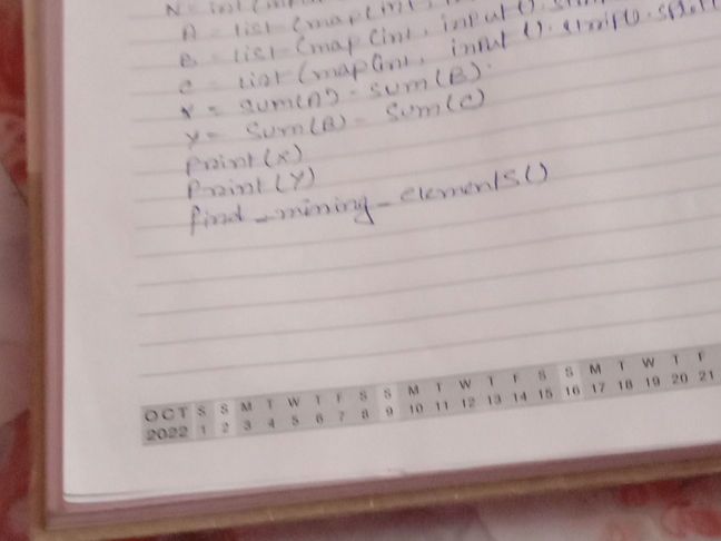 A = list(map(int input()split())) B = | StudyX