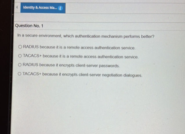 Question No 1 In a secure environment which | StudyX